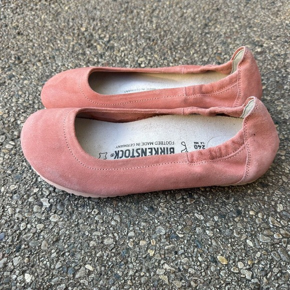 Birkenstock Coral Suede Ballet Shoes Slip On Flats Round Toe Birks Size 37 6 6.5 - Picture 4 of 10
